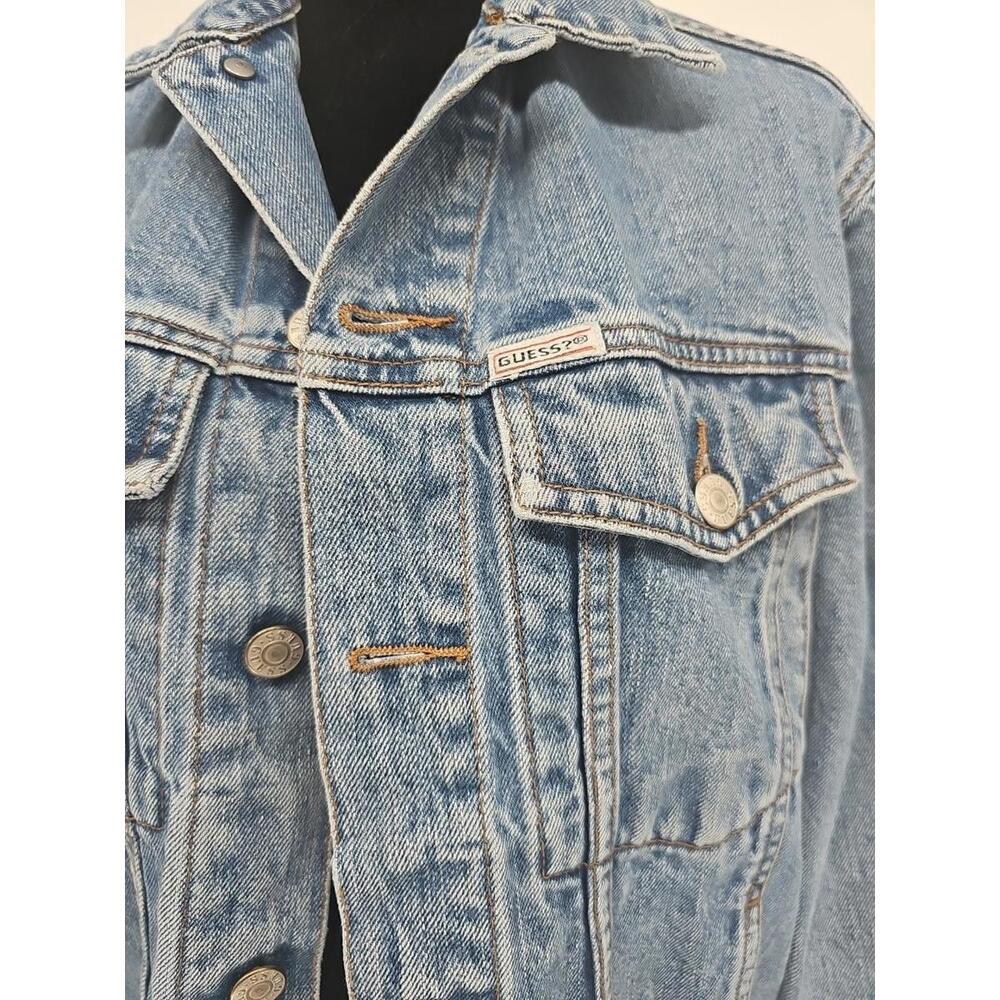 Vintage Guess‎ Denim Jean Trucker Jacket  Small USA Made Type III Style 10807 - Picture 2 of 9